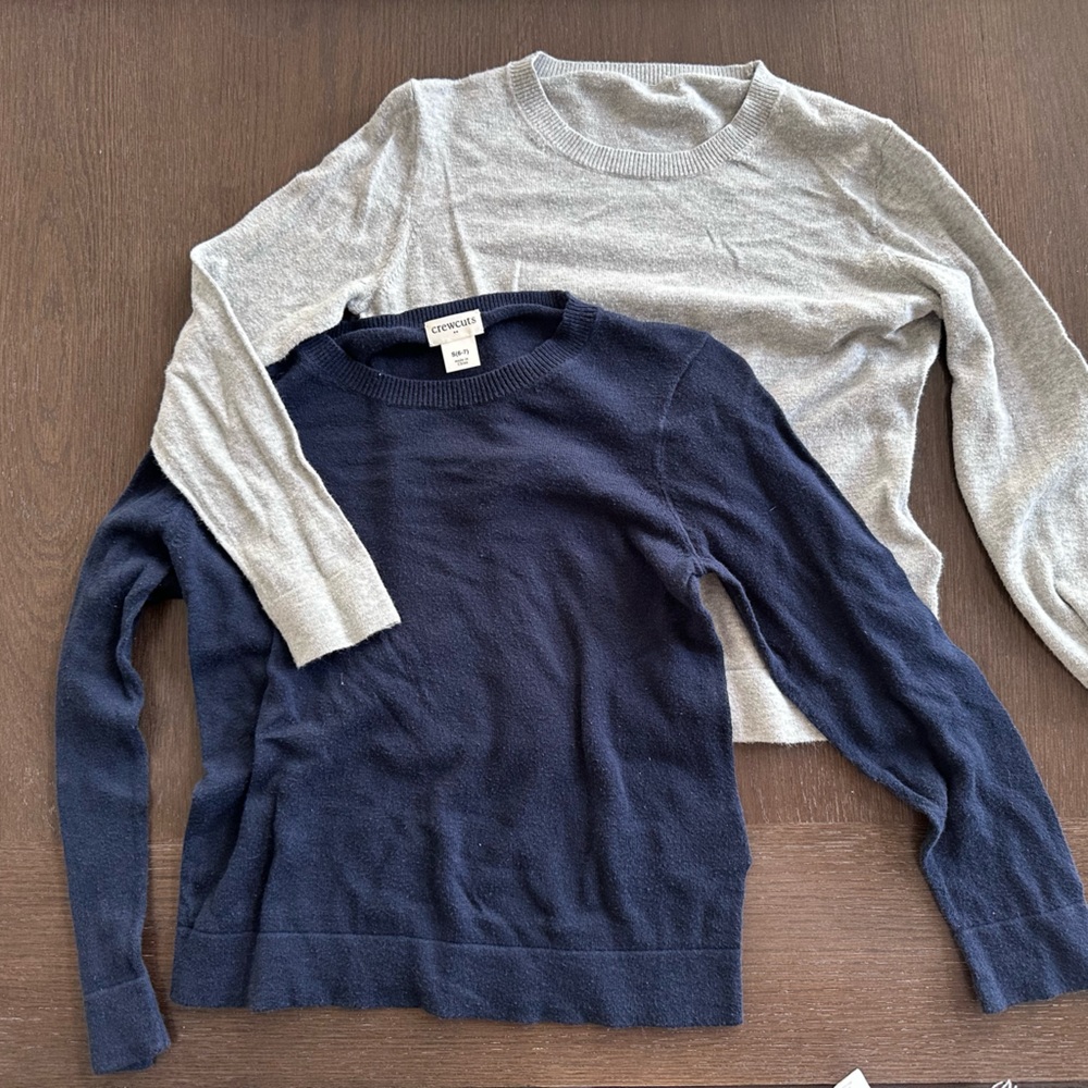 Crewcuts girls sweaters (x2 - navy and grey) size 6/7